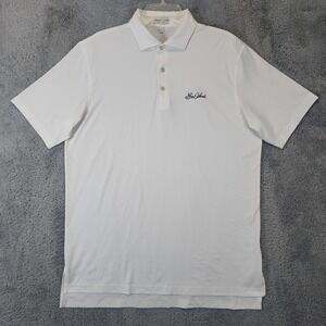 Peter Millar Sea Island Polo Shirt Mens L White Summer Comfort Golf Performance